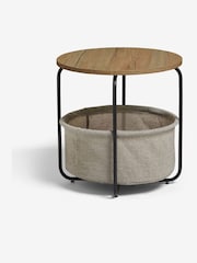 Dark Fabric Storage Bedside Table - Image 5 of 7