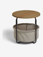 Dark Fabric Storage Bedside Table - Image 6 of 7