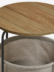 Dark Fabric Storage Bedside Table - Image 7 of 7