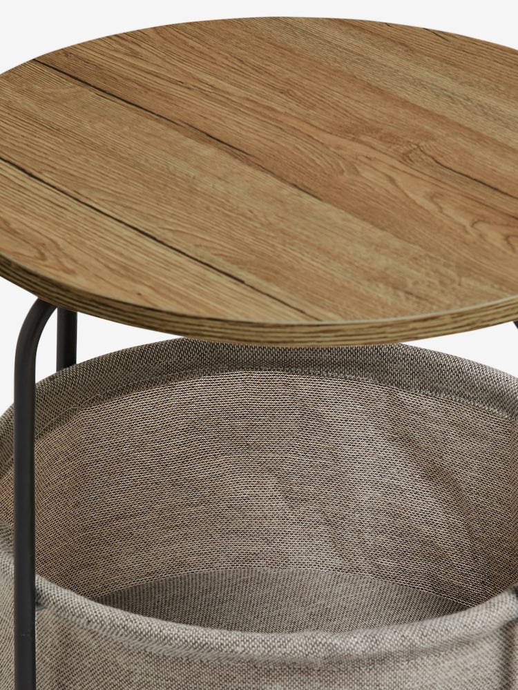 Dark Fabric Storage Bedside Table - Image 7 of 7