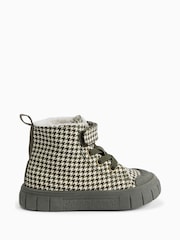 KIDLY by MORI Khaki Houndstooth Hightop Trainers - Bild 2 von 4
