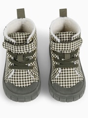 KIDLY by MORI Khaki Houndstooth Hightop Trainers - Bild 3 von 4
