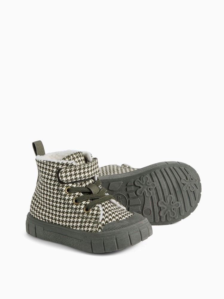 KIDLY by MORI Khaki Houndstooth Hightop Trainers - Bild 4 von 4