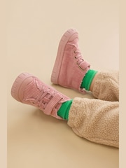 Rozā - KIDLY by MORI Corduroy Hightop Trainers - Attēls 1 no 4