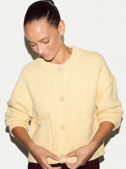 Jigsaw Yellow Chunky Cotton Cardigan - Image 1 of 5