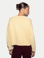 Jigsaw Yellow Chunky Cotton Cardigan - Image 4 of 5