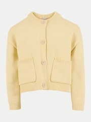 Jigsaw Yellow Chunky Cotton Cardigan - Image 5 of 5