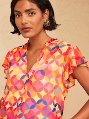 Ombre Geometric - Love & Roses - Blusa con maniche svasate - Immagine 2 di 4