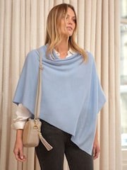 Bleu clair - Poncho Gassato en cachemire Pure Collection - Image 1 sur 3