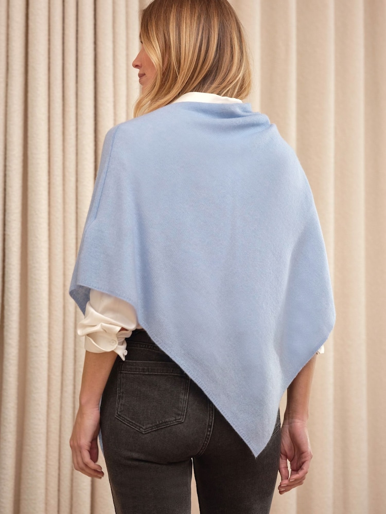 Bleu clair - Poncho Gassato en cachemire Pure Collection - Image 2 sur 3