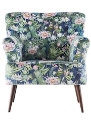Clarke and Clarke Midnight Blue Wedgwood Waterlily Large Armchair - Image 3 of 3