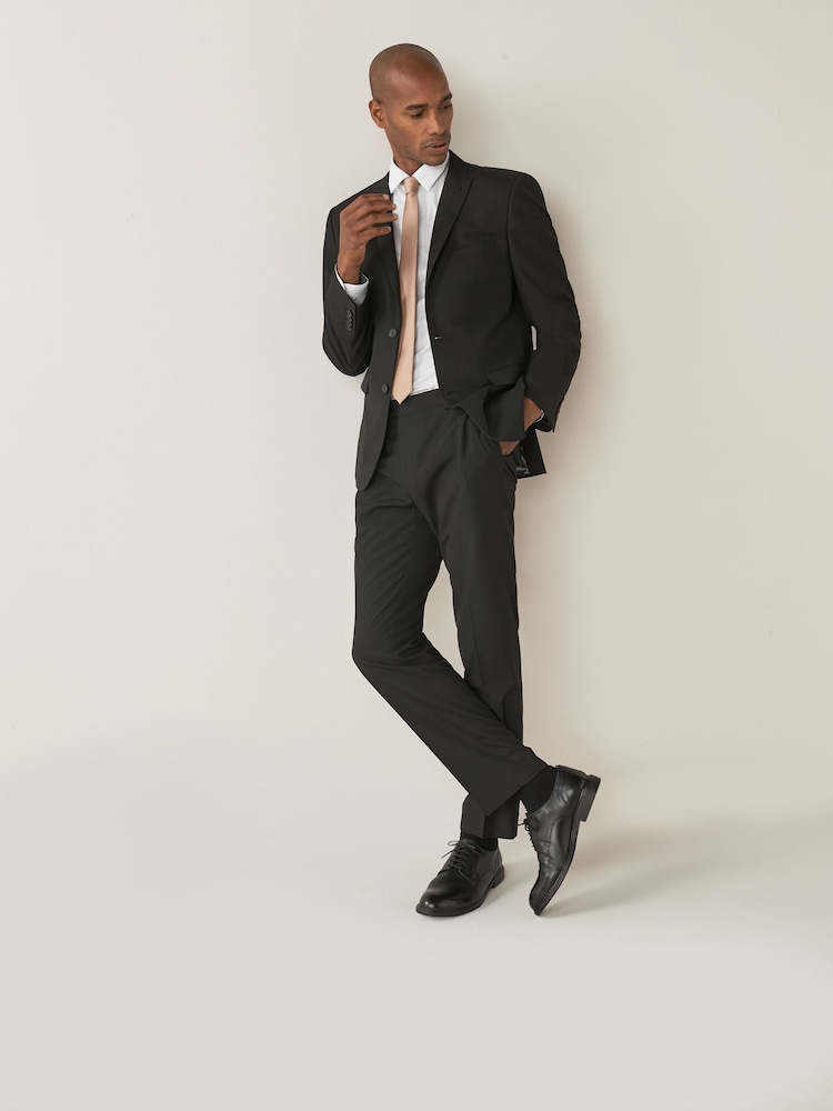 Noir - Tailored Fit - Veste de costume à deux boutons - Image 3 of 8