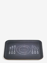 Rockett St George Black Vintage Place Setting Wood Veneer Tray with Anti Slip Finish - Image 1 of 1