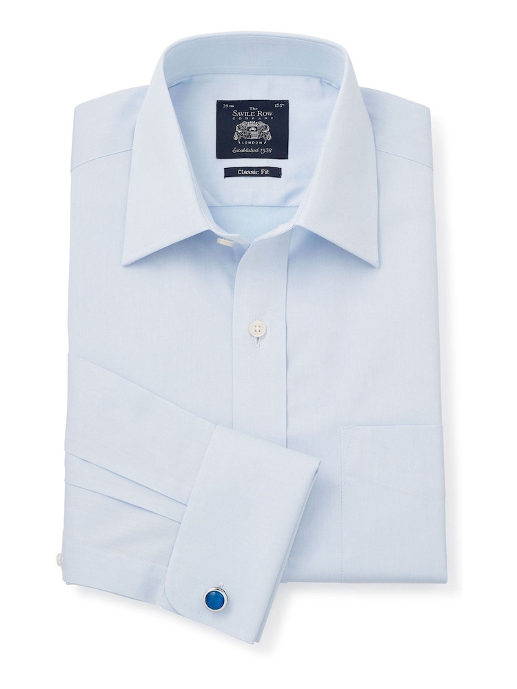 Savile Row Company Classic Fit Twill 100% Cotton Single Cuff Formal Shirt - Image 1 of 5