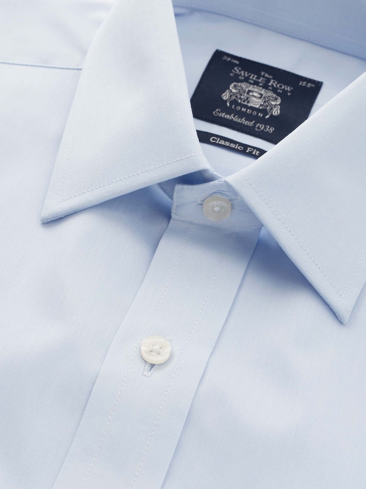 Savile Row Company Classic Fit Twill 100% Cotton Single Cuff Formal Shirt - Image 2 of 5