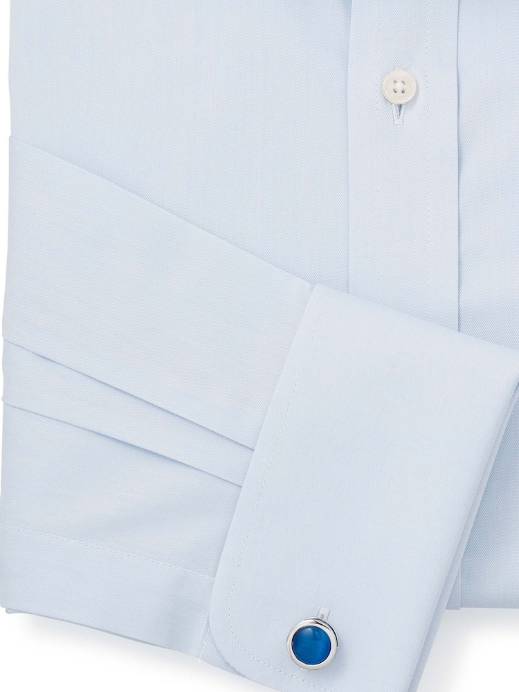 Savile Row Company Classic Fit Twill 100% Cotton Single Cuff Formal Shirt - Image 3 of 5