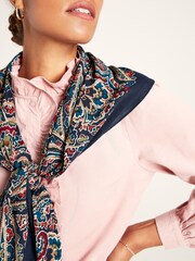 Joules Middleton Navy Printed Square Scarf - Image 3 of 6