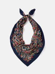 Joules Middleton Navy Printed Square Scarf - Image 4 of 6