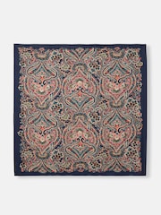 Joules Middleton Navy Printed Square Scarf - Image 5 of 6