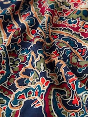 Joules Middleton Navy Printed Square Scarf - Image 6 of 6