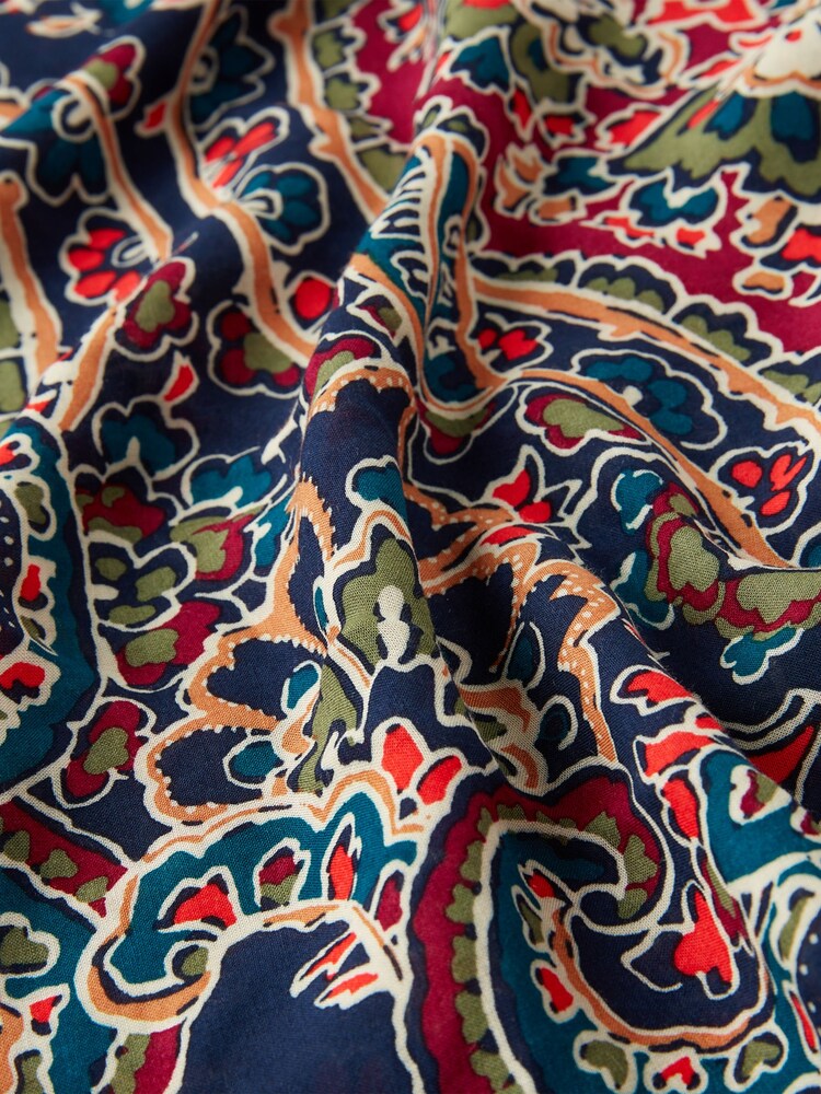 Joules Middleton Navy Printed Square Scarf - Image 6 of 6