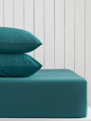 Blue Dark Teal Cotton Rich Deep Fitted Sheet - Image 1 of 2