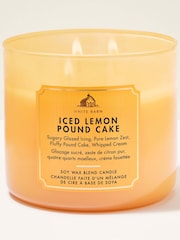 Bath & Body Works Iced Lemon Pound Cake 3 Wick Candle 411g - Image 1 of 3