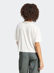 adidas White Sportswear City Escape Loose Crop T-Shirt - Image 2 of 6