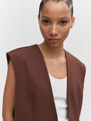 Mango Chaleco Recto Oversize Brown Waistcoat - Image 4 of 7