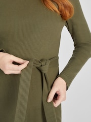 JoJo Maman Bébé Khaki Green Ribbed Jersey Maternity Dress - Image 4 of 4