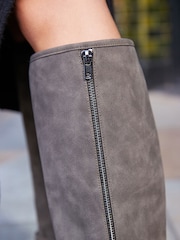 Grey Regular/Wide Fit Forever Comfort® Buckle Detail Knee High Boots - Image 5 of 5