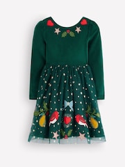أخضر - Boden Aurora Appliqué Tulle Dress - صورة 1 من 3