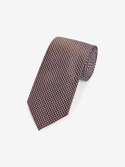 Rust Brown Texture Silk Tie - Image 1 of 3