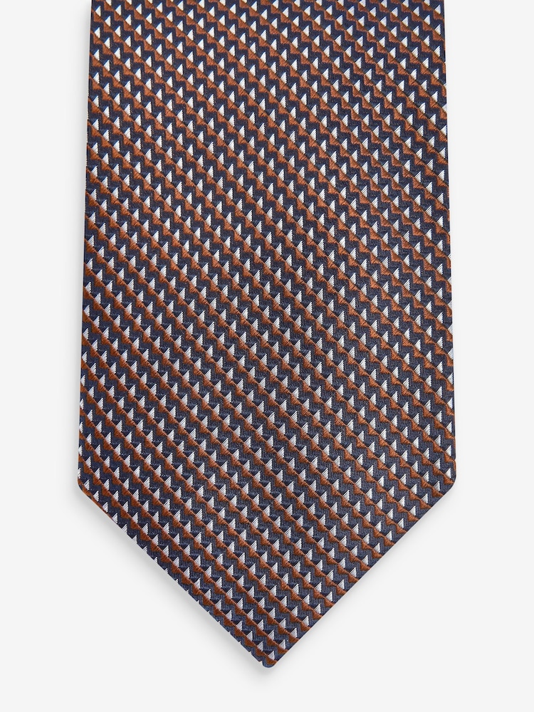 Rust Brown Texture Silk Tie - Image 2 of 3