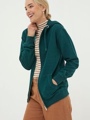 FatFace Green Amy Zip Up Hoodie - Image 1 of 5