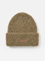 Joules Eloise Brown Oversized Knitted Beanie Hat - Image 3 of 4