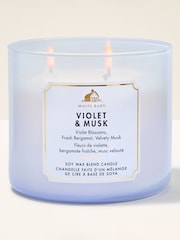Bath & Body Works Violet & Musk 3 Wick Candle 411g - Image 1 of 3