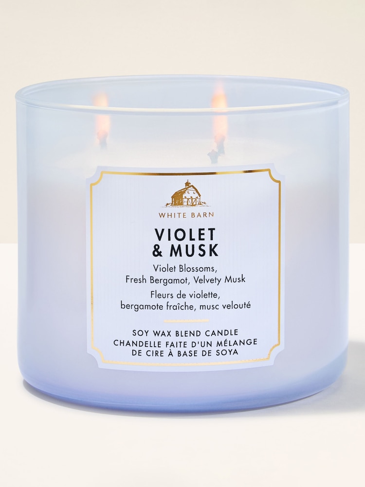 Bath & Body Works Violet & Musk 3 Wick Candle 411g - Image 1 of 3 Bath & Body Works Violet & Musk 3 Wick Candle 411g - Image 1 of 3