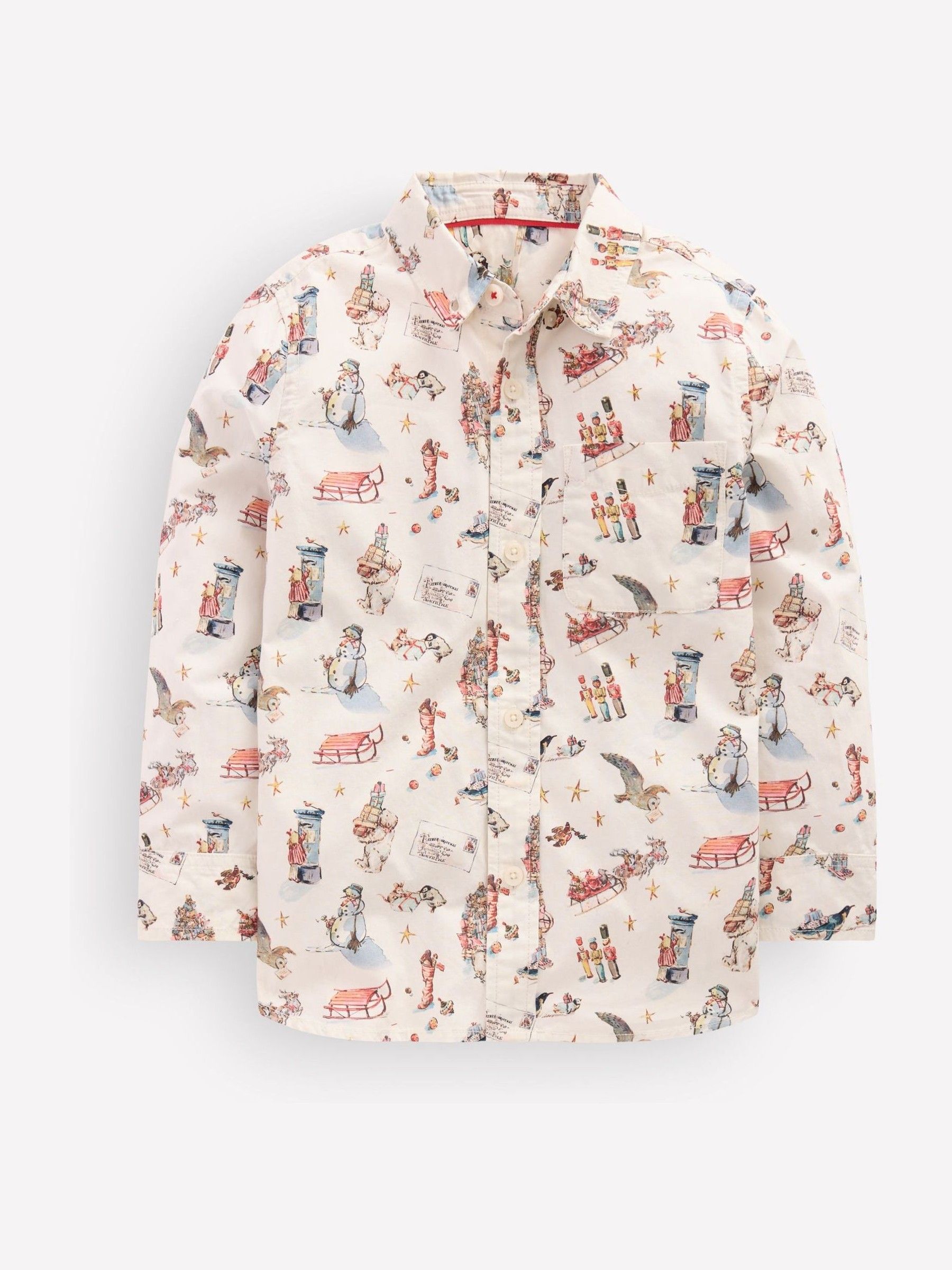 Boden Unisex Kids Cream Cotton Shirt