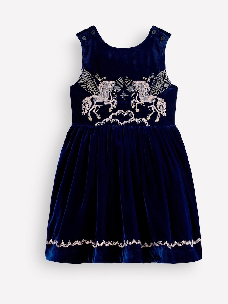 Boden Blue Cross Back Party Pinnie Dress - Image 1 of 3 Boden Blue Cross Back Party Pinnie Dress - Image 1 of 3