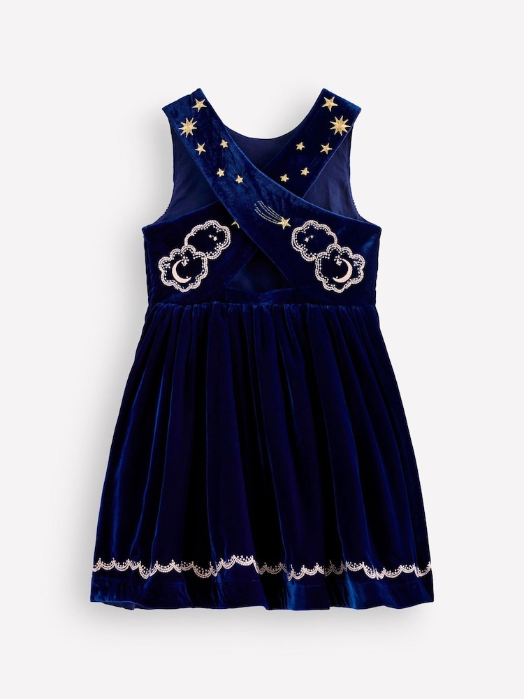 Boden Blue Cross Back Party Pinnie Dress - Image 2 of 3 Boden Blue Cross Back Party Pinnie Dress - Image 2 of 3