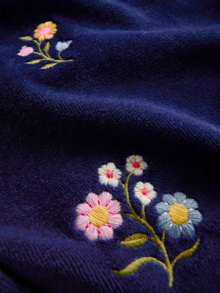 Boden Blue Velour Wide Leg Joggers - Image 3 of 3 Boden Blue Velour Wide Leg Joggers - Image 3 of 3