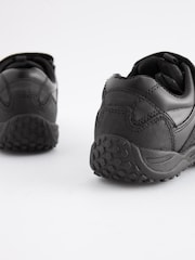 Black Wide Fit (G) School Leather Double Strap Shoes - Image 10 of 10