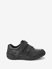 Black Wide Fit (G) School Leather Double Strap Shoes - Image 2 of 10
