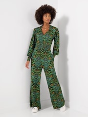 Joe Browns Green Aurelia Long Sleeve Jersey Jumpsuit - Image 1 of 5