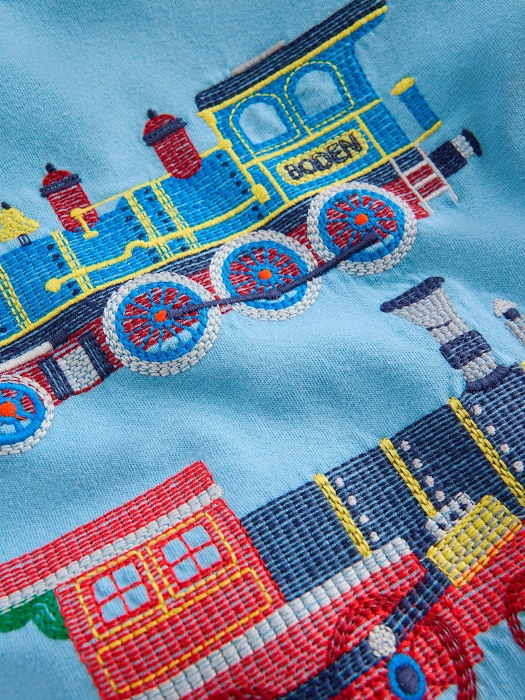 Boden Light Blue Long Sleeve Superstitch T-Shirt - Image 3 of 3