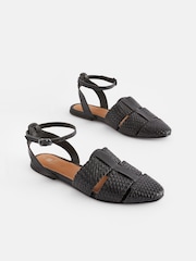 črna - Usnjeni čevlji Forever Comfort® Weave Huaraches - Slika 3 iz 8