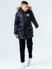 Hype. Black Faux Fur Hooded Kids Explorer Coat - Image 4 of 6