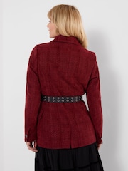 Joe Browns Red Mabel Belted Tweed Coat - Image 4 of 7