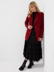 Joe Browns Red Mabel Belted Tweed Coat - Image 5 of 7